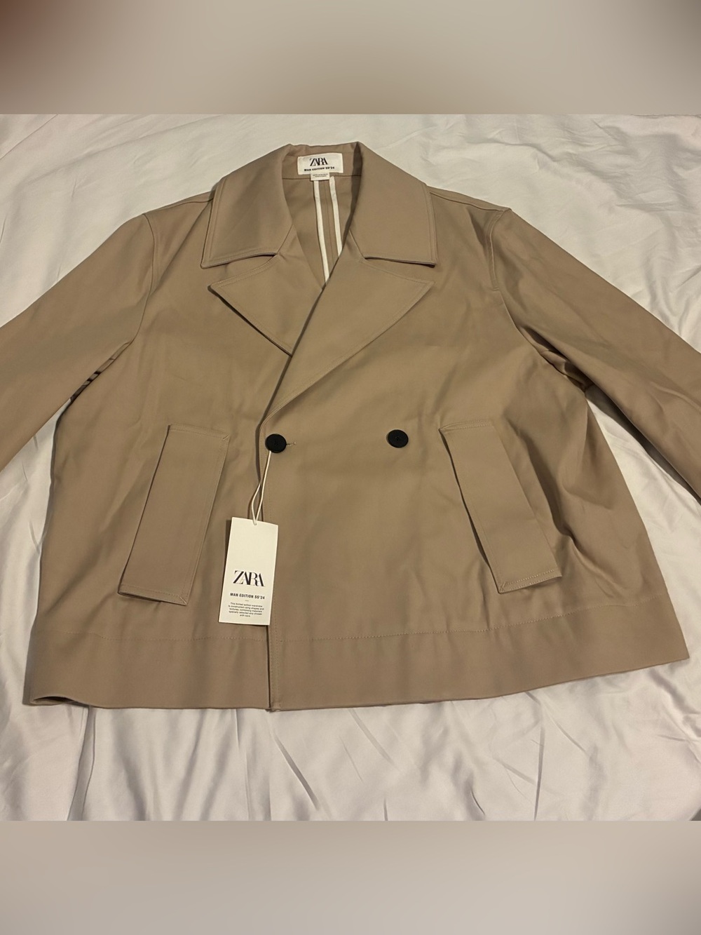 Zara Unisex Cropped Trench Coat Women’s 2x/3x  Men’s XL